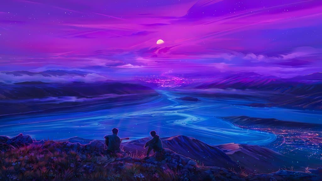 Twilight Reverie: A Symphony of Purple and Blue - HD Wallpaper 3840x2160